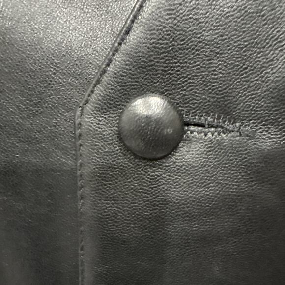 Vintage Continental Leather Fashions Black Vest Western Motorcycle USA Men's 40 - Picture 3 of 8